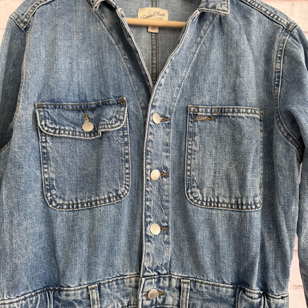 Universal Thread Light Blue Denim Utility Jumpsuit - image 5